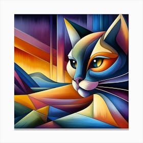 Luna Low Poly Cat 1 Canvas Print