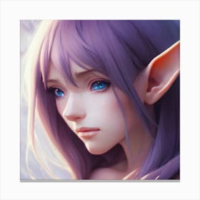 Elf Girl Hyper-Realistic Anime Portraits 7 Canvas Print