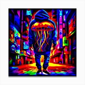 Psychedelic Jellyfish Man Canvas Print