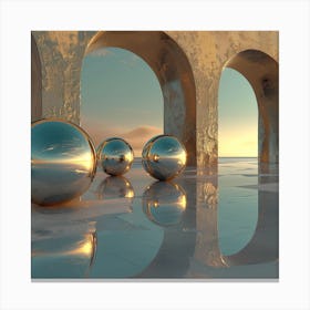 Spheres In Water Canvas Print