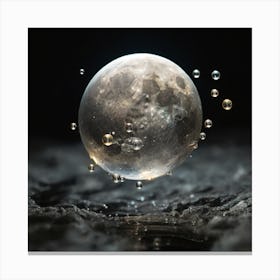 Water Droplet On The Moon Canvas Print