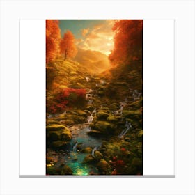 Waterfall In The Forest 1 Canvas Print