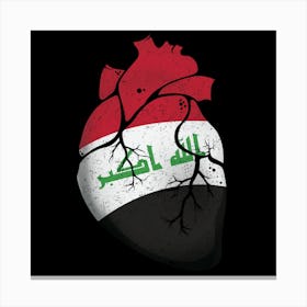 Iraq Heart Flag Canvas Print