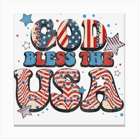 Trending God Bless The Usa 4th Of July Patriot Usa Flag Canvas Print