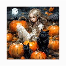 Halloween Pumpkins Canvas Print