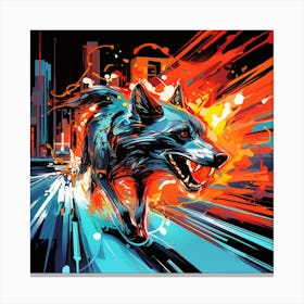 Wolf In The City 1 Canvas Print