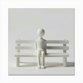 Person Sitting On A Bench Canvas Print