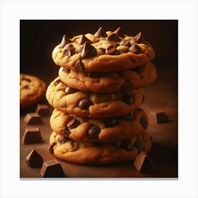 Decadent, delicious, and oh-so-chocolatey, these chocolate chip cookies are the perfect treat for any chocolate lover. Made with semisweet chocolate chips and a rich, buttery dough, these cookies are sure to satisfy your sweet tooth. Canvas Print