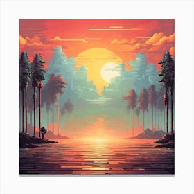 Sunset In The Forest 2 Canvas Print