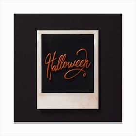 Halloween Polaroid Greeting Frame Canvas Print