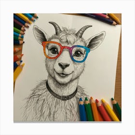 Goat With Glasses 3 Canvas Print