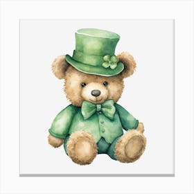 St Patrick'S Day Teddy Bear 11 Canvas Print