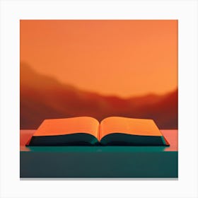 Open Book On A Table Canvas Print