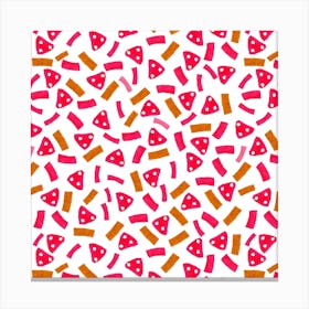 Geometric Marks Pink Brown Canvas Print