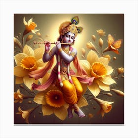 Krishna Playing Flute Canvas Print