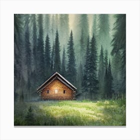 Cabin in the woods Canvas Print