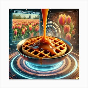 Stroopwafel Glaze Splash Scifi Canvas Print