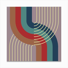 Midcentury Modern Geometric Rainbow Abstract Viv In Persian Vibes 02 Canvas Print