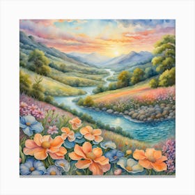 Sunset In The Valley Canvas Print