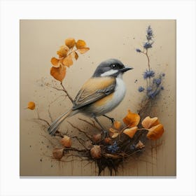 Bird On A Branch Canvas Print