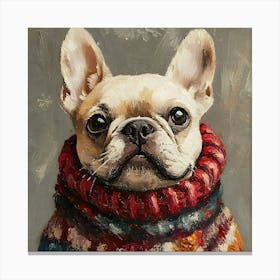 Christmas Frenchie 5 Canvas Print