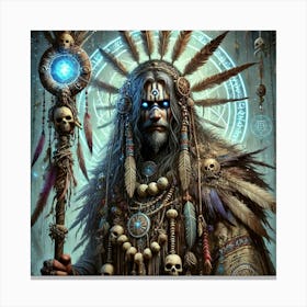 A Detailed Character Portrait Of Shaman Rhael From Canvas Print