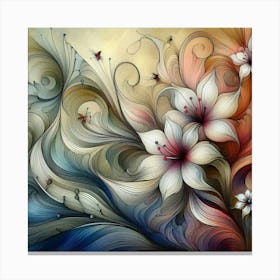 Abstract Flower Painting 3 Canvas Print