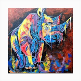 Abstract rhino painting Canvas Print