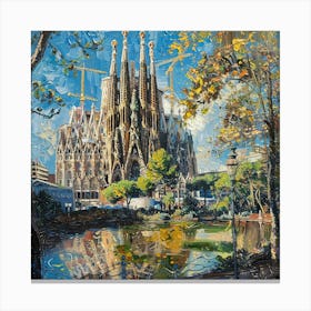 Sagrada Familia Oil Painting Canvas Print