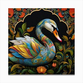 Swan kalamkari print Canvas Print