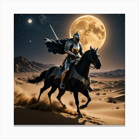 Knight On Horseback In The Desert 1 Canvas Print