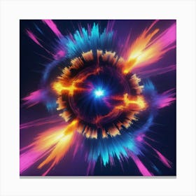 Plasma Explosion Glitch Art 12 Canvas Print