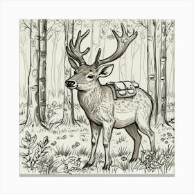 Deer In The Woods 88 Canvas Print