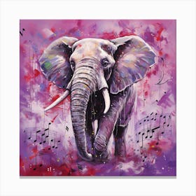 Elephant - Music Notes 1 Canvas Print