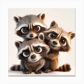 Raccoons 1 Canvas Print