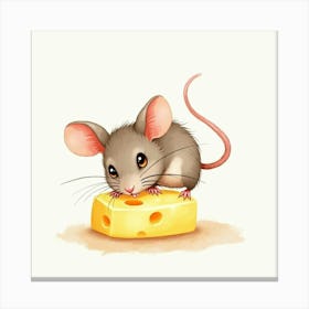 Mouse On Cheese Canvas Print