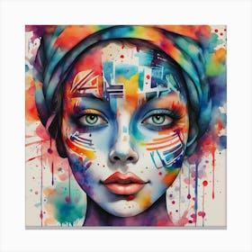 Colorful Girl Painting 1 Canvas Print