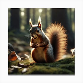 Squirrel In The Forest 310 Canvas Print