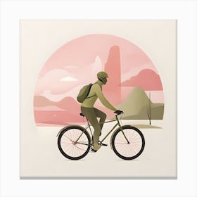 Man Riding A Bike Canvas Print