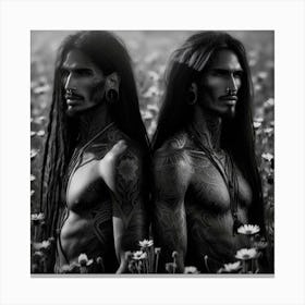 Tribal Twins 1 Canvas Print