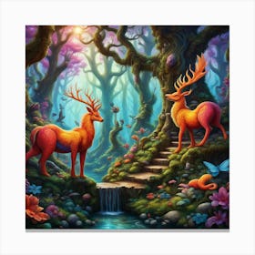 Deer In The Forest 1 Canvas Print