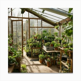 Images Of Indoor Small Greenhouse Inside Home Sett Canvas Print