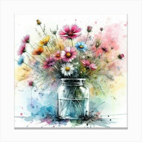 Flowers In A Jar 2 Canvas Print