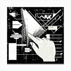 Abstract Illustration Of A Hand Selecting An Arrow From A Collection Turning And Guiding It Towards (7) Canvas Print