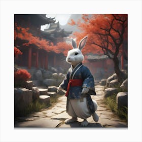 Rabbit In A Kimono Canvas Print