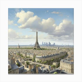 Paris Cityscape art print 2 Canvas Print