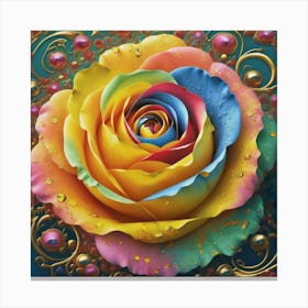 Abstract painting of a magical organic rose 5 Canvas Print