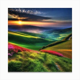 Sunset In The Hills 2 Canvas Print