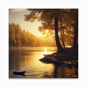 Sunset By The Lake 13 Canvas Print