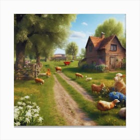 Farm Scene Canvas Print